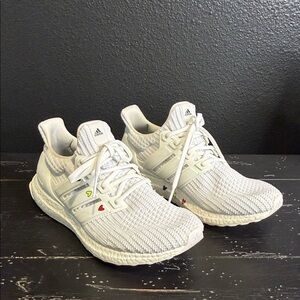 Adidas Ultraboost White Sneakers with Heart Accents